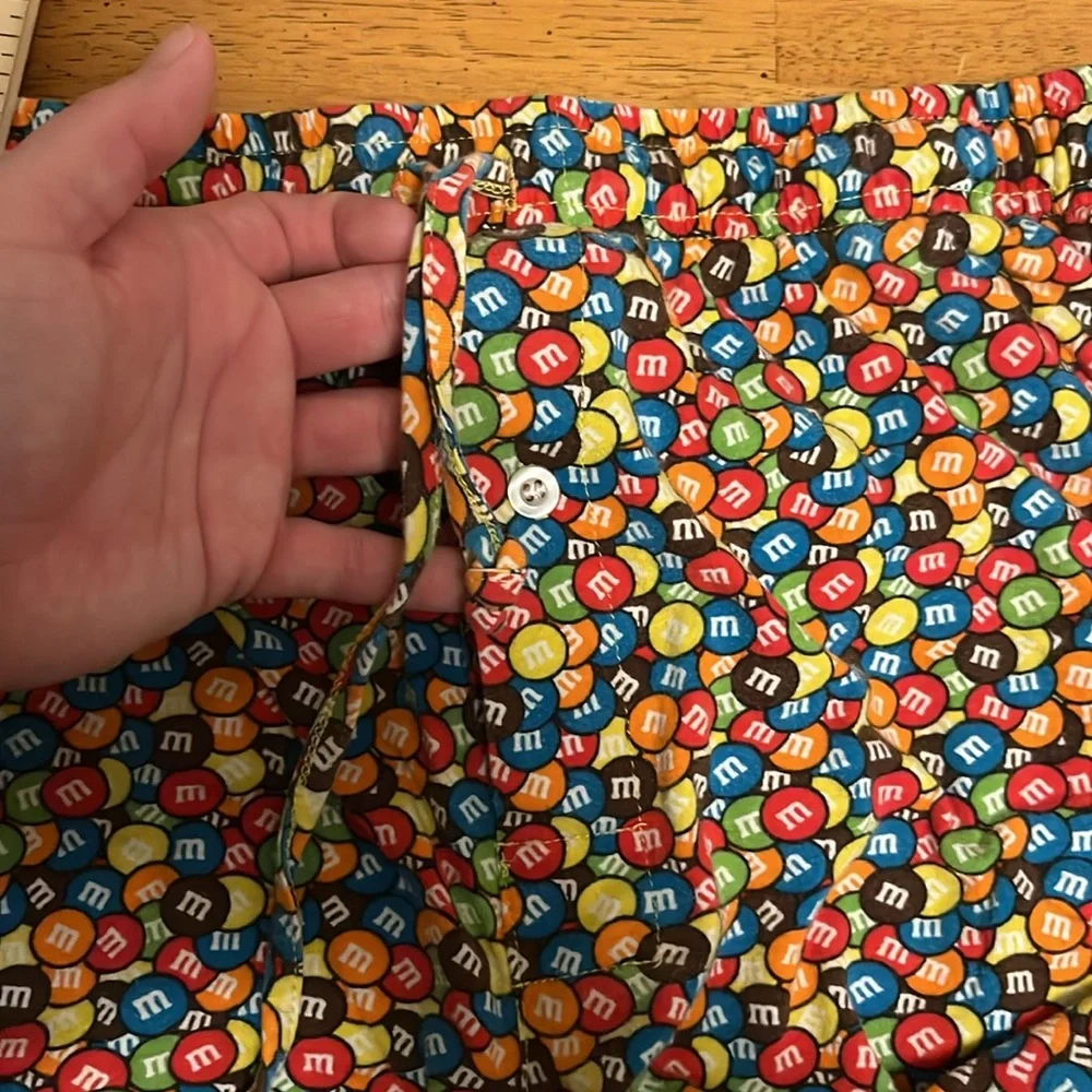 M & M’s Mens Medium Candy Print Pajama Lounge Elastic Waist Pant